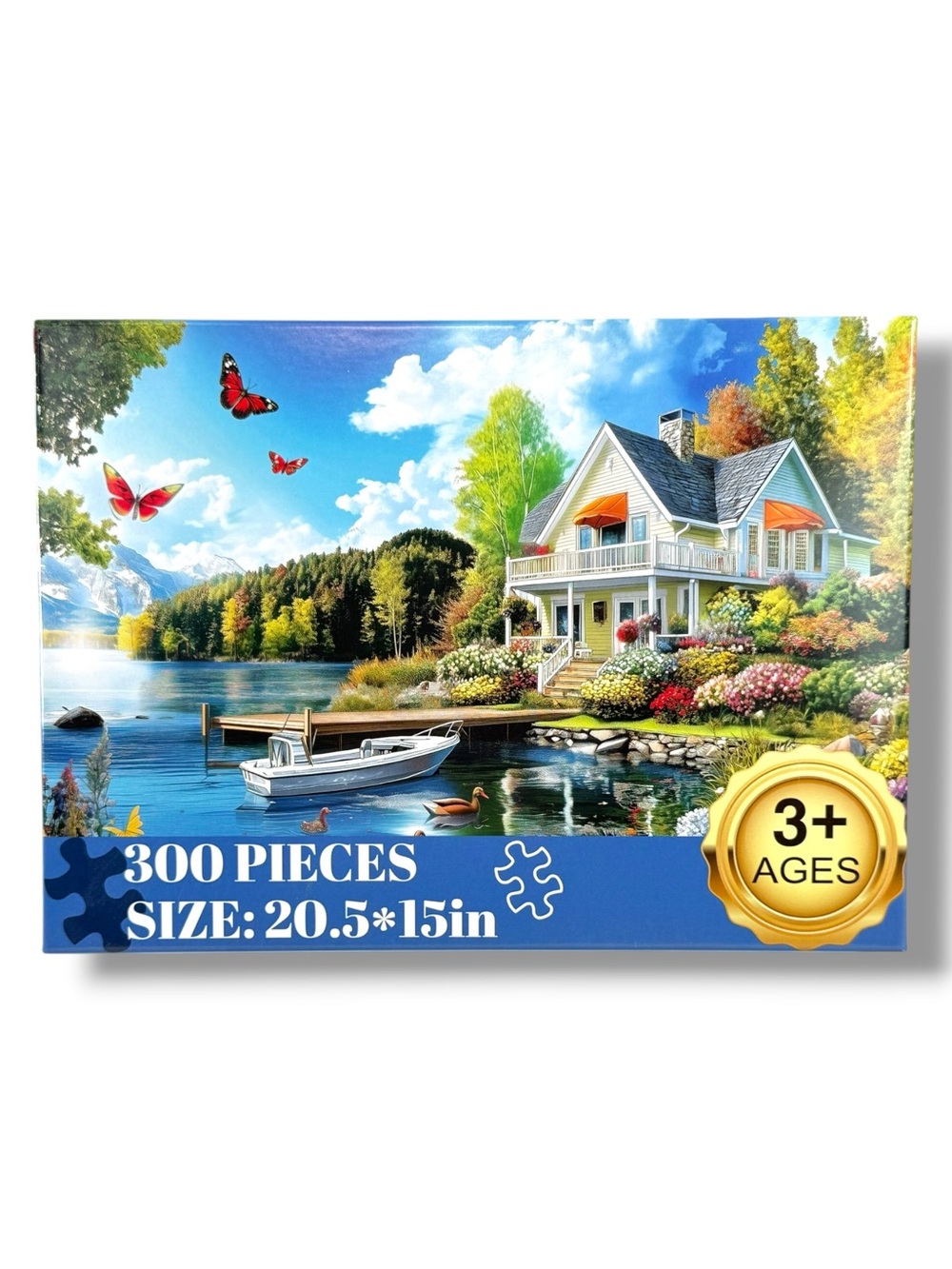 🧩 300 Piece Jigsaw Puzzle Lake House Lodge Family Entertainment